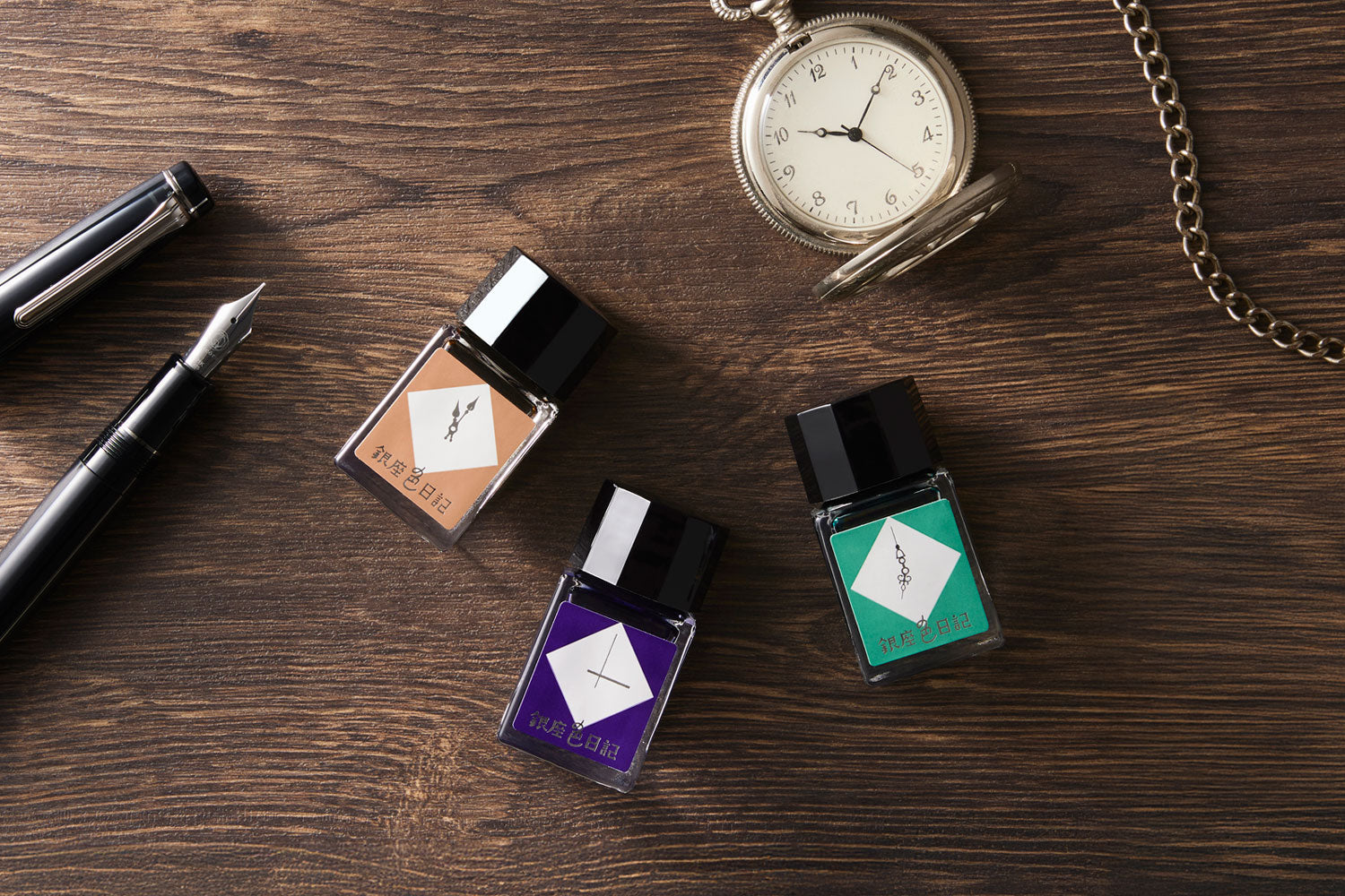 万年筆用ボトルインクセット「銀座色日記」新発売 | ancora direct