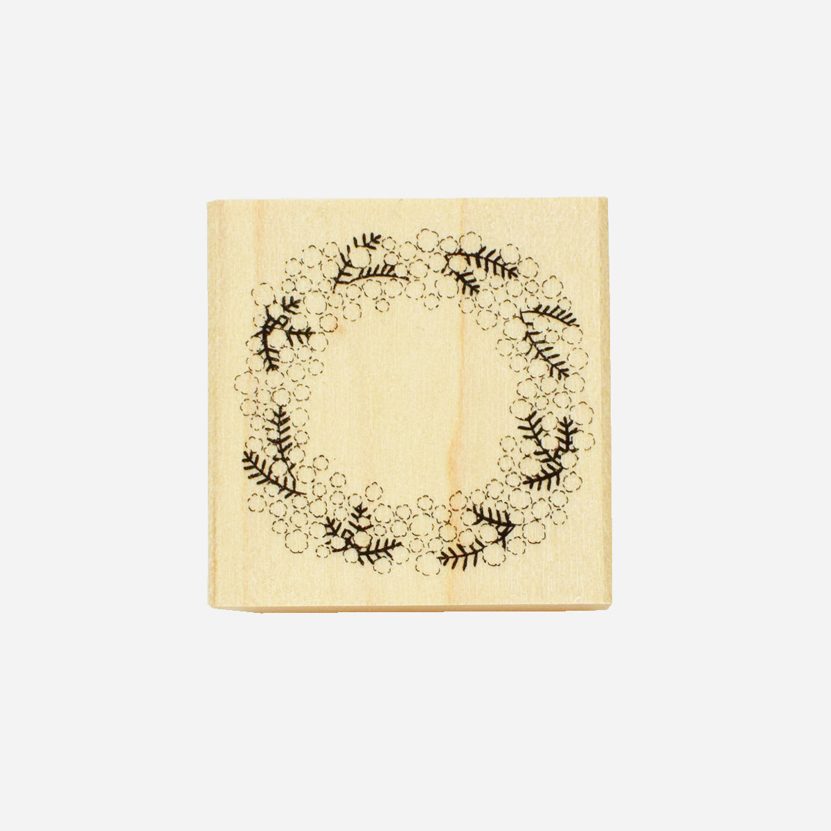 スタンプ ミモザのリース（印面サイズ 30×30㎜） | ancora direct shop