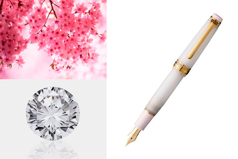 誕生石×誕生花の万年筆 4月