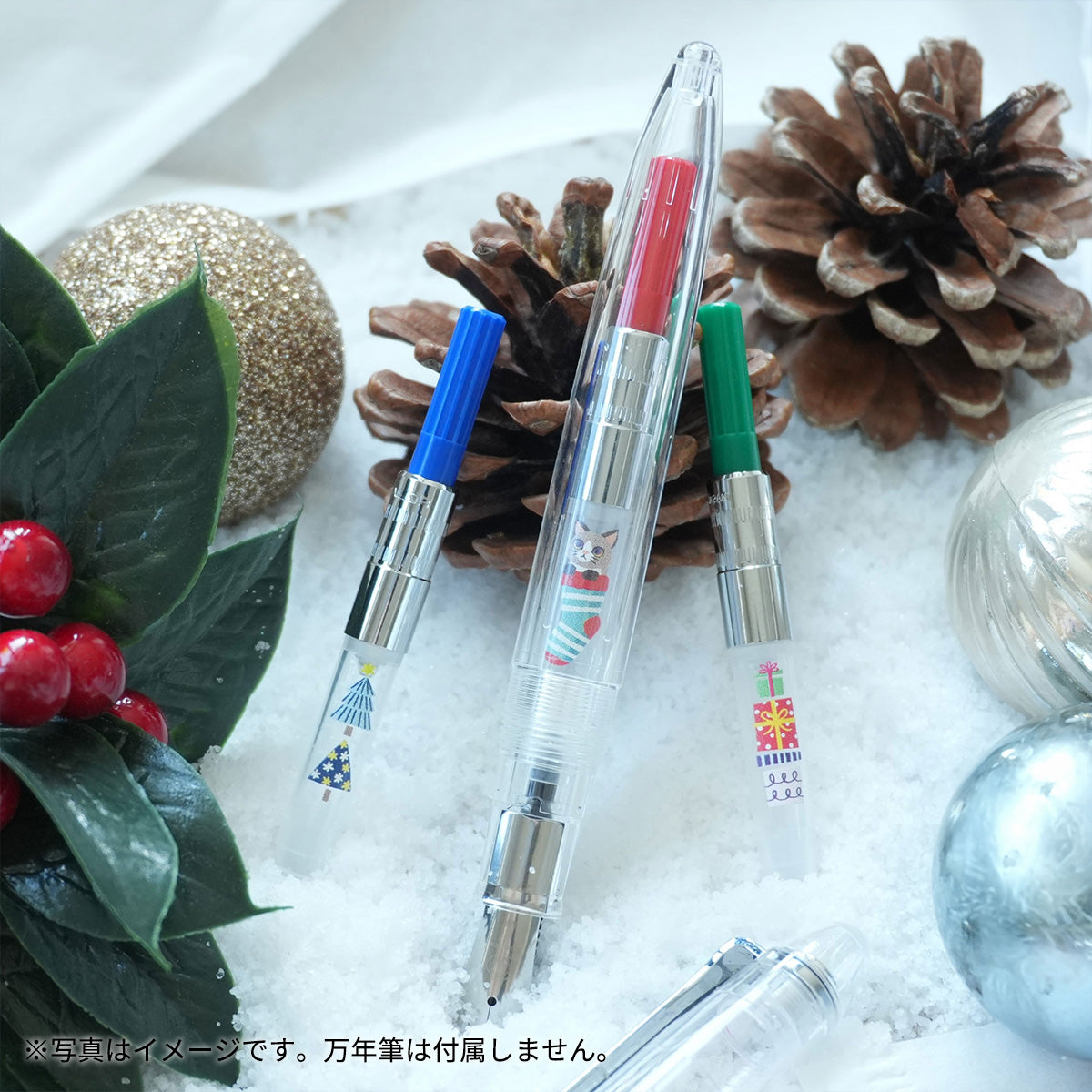 万年筆用インク吸入器コンバーター＜Winter＞くつした猫/レッド