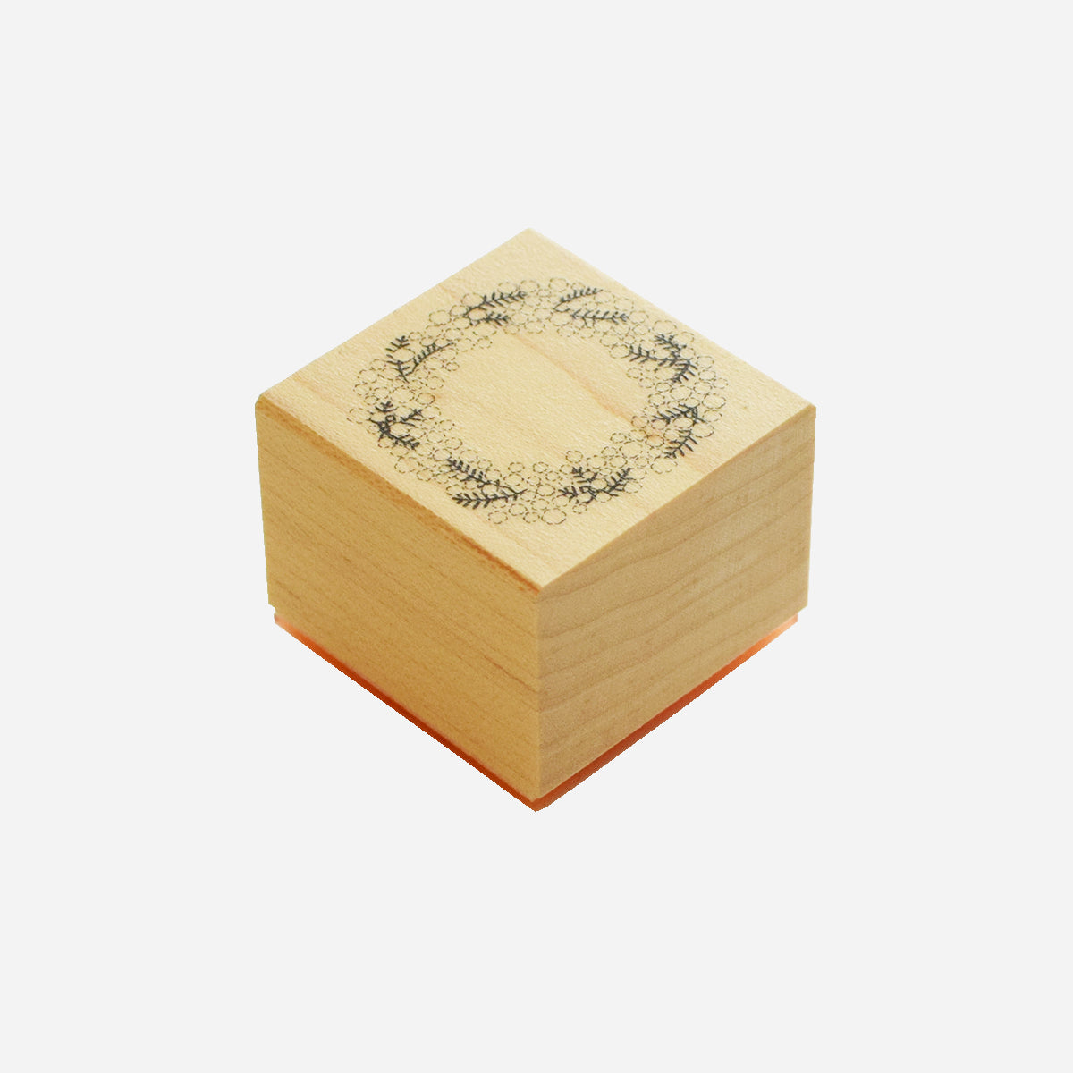 スタンプ ミモザのリース（印面サイズ 30×30㎜）