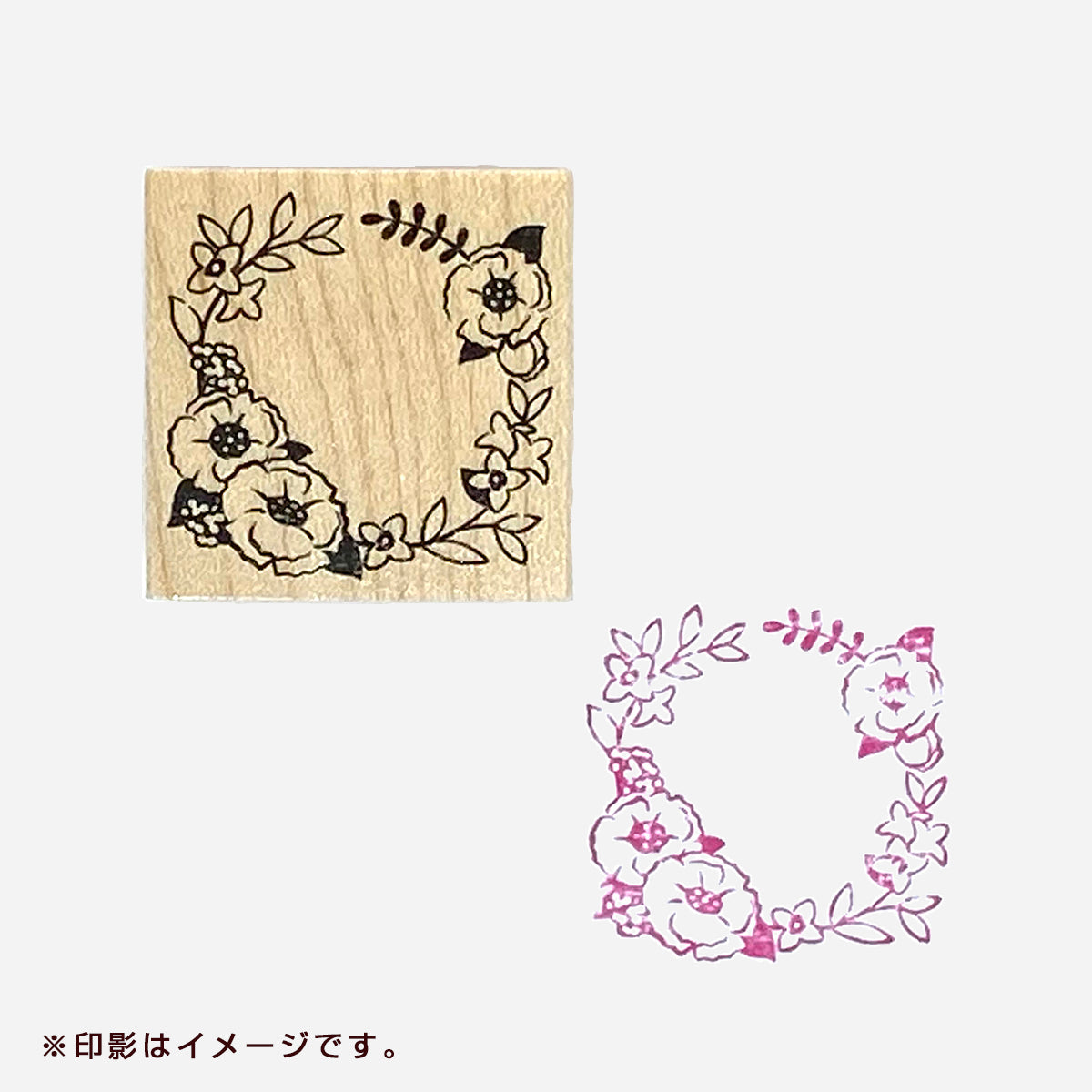 スタンプ リース フラワー（印面サイズ 30×30㎜）